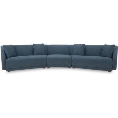 Fraser 3 Piece Modular Sectional with Slipper Deep Blue