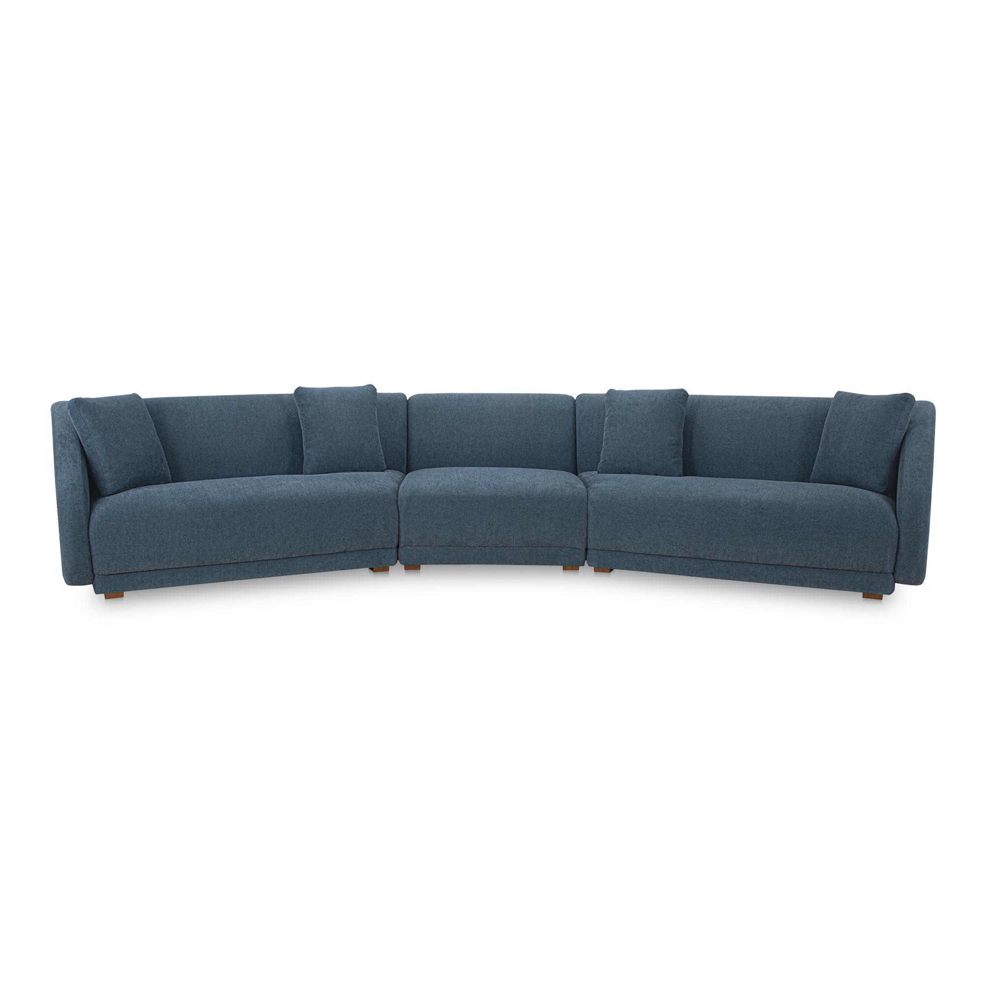 Fraser 3 Piece Modular Sectional with Slipper Deep Blue