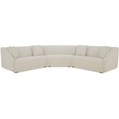 Fraser 3 Piece Modular Sectional with Wedge Slipper White