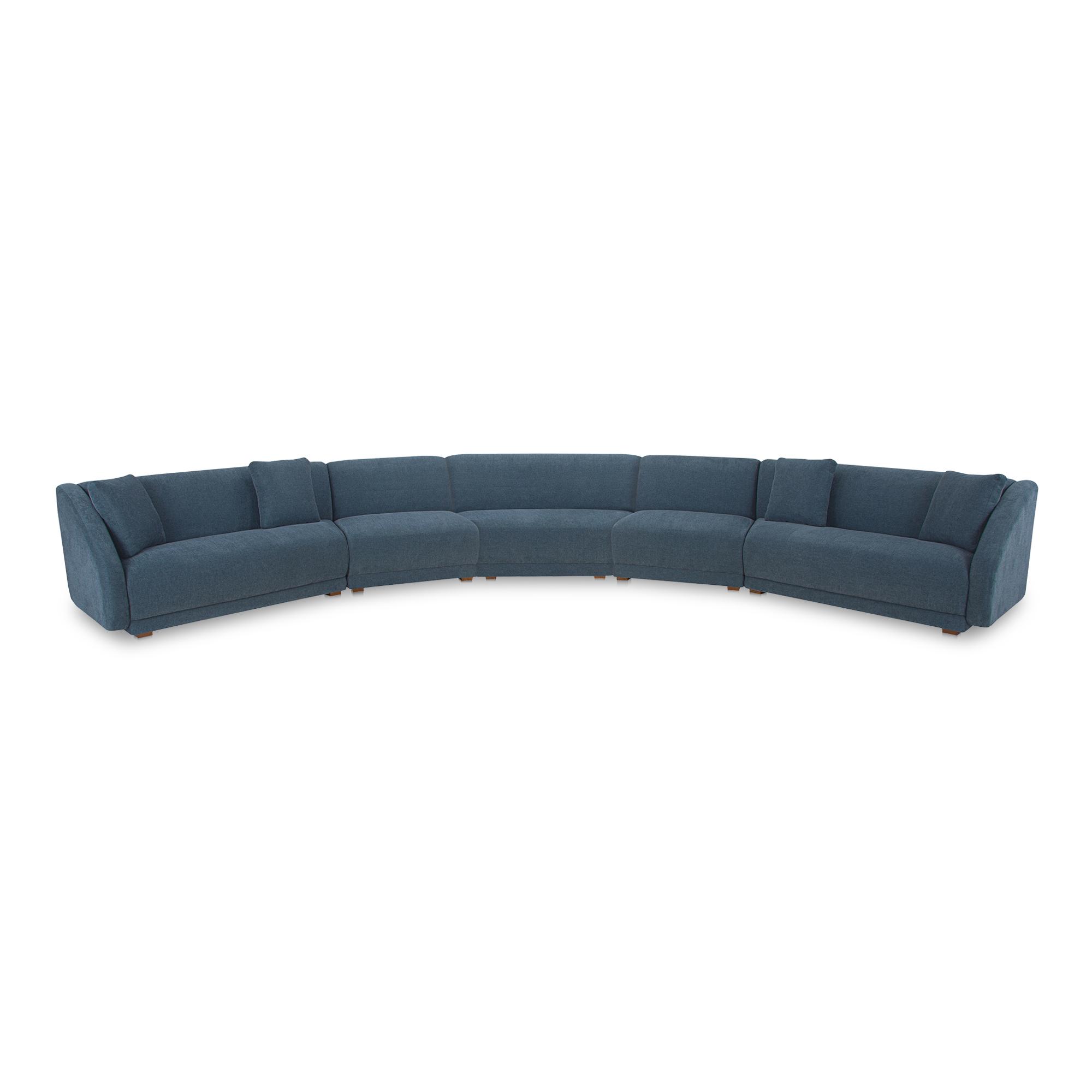 Fraser 5 Piece Modular Sectional Deep Blue