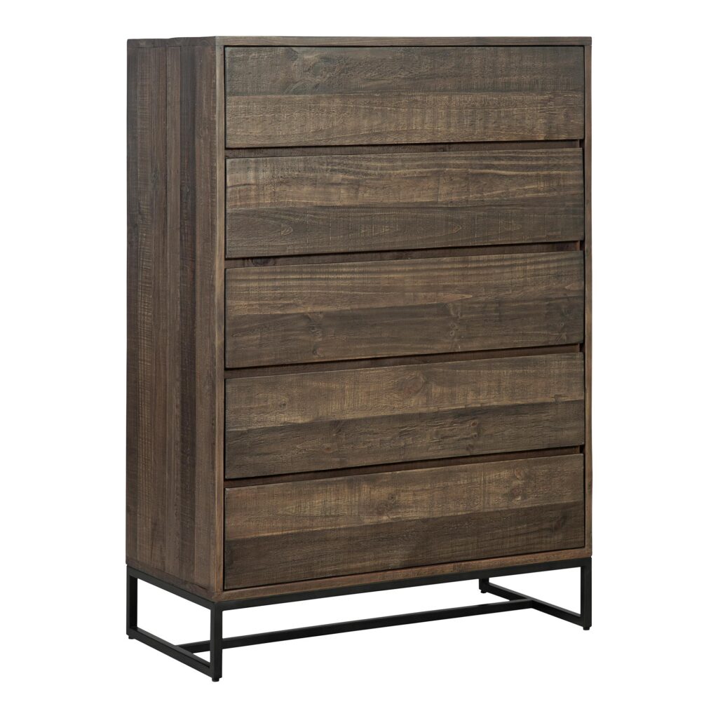 Elena 5 Drawer Chest Brown - Image 2