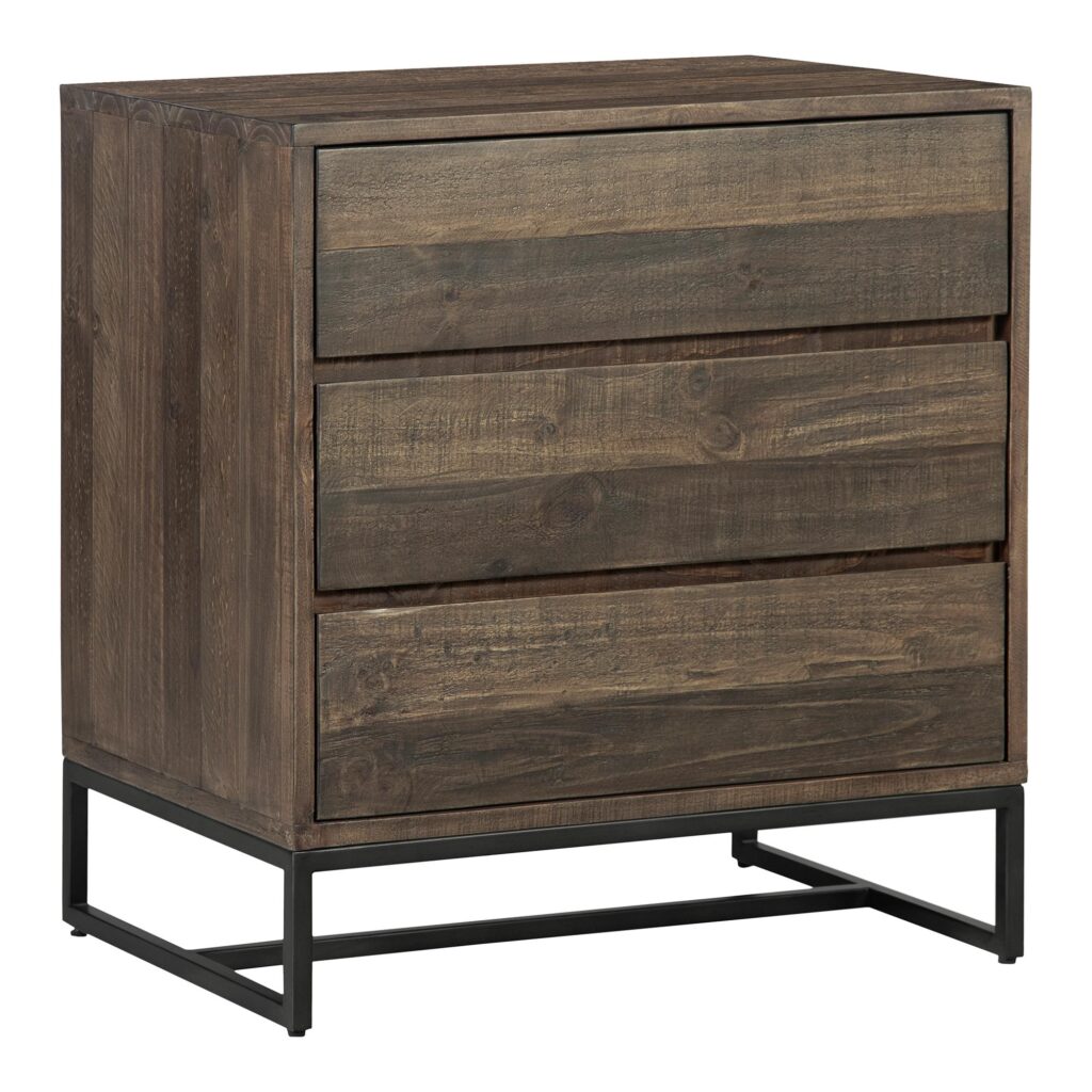 Elena 3 Drawer Nightstand Brown - Image 2