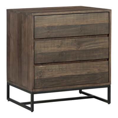 Elena 3 Drawer Nightstand Brown FR-1030-21 FR 1030 21 01