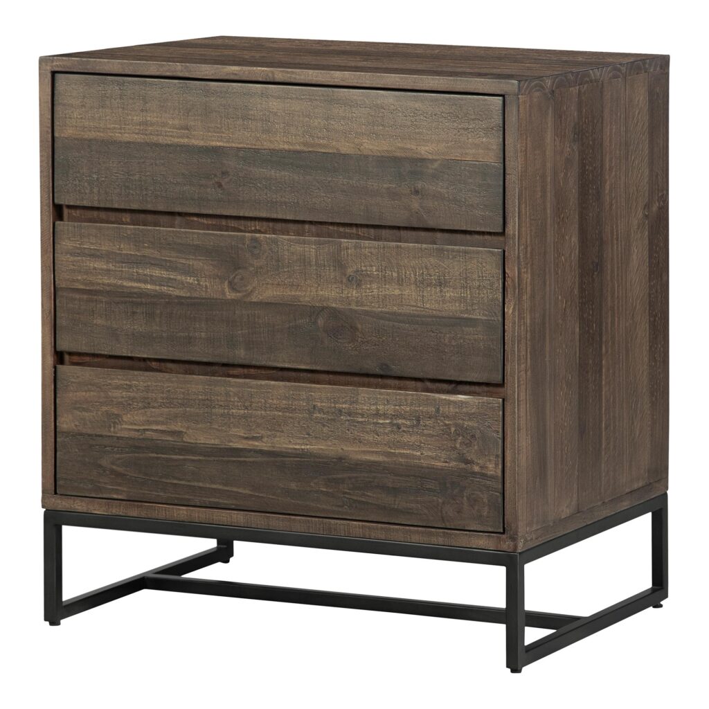 Elena 3 Drawer Nightstand Brown - Image 3