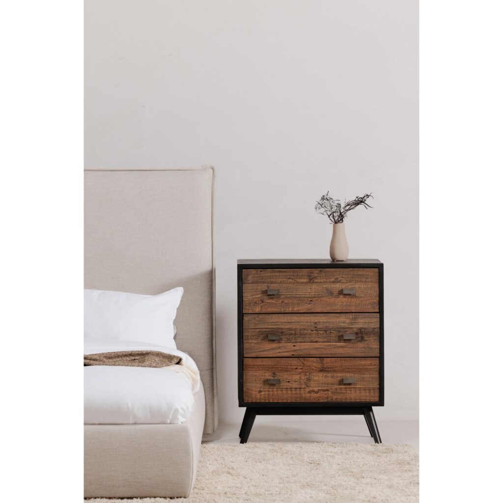 Nova 3 Drawer Nightstand Black - Image 7