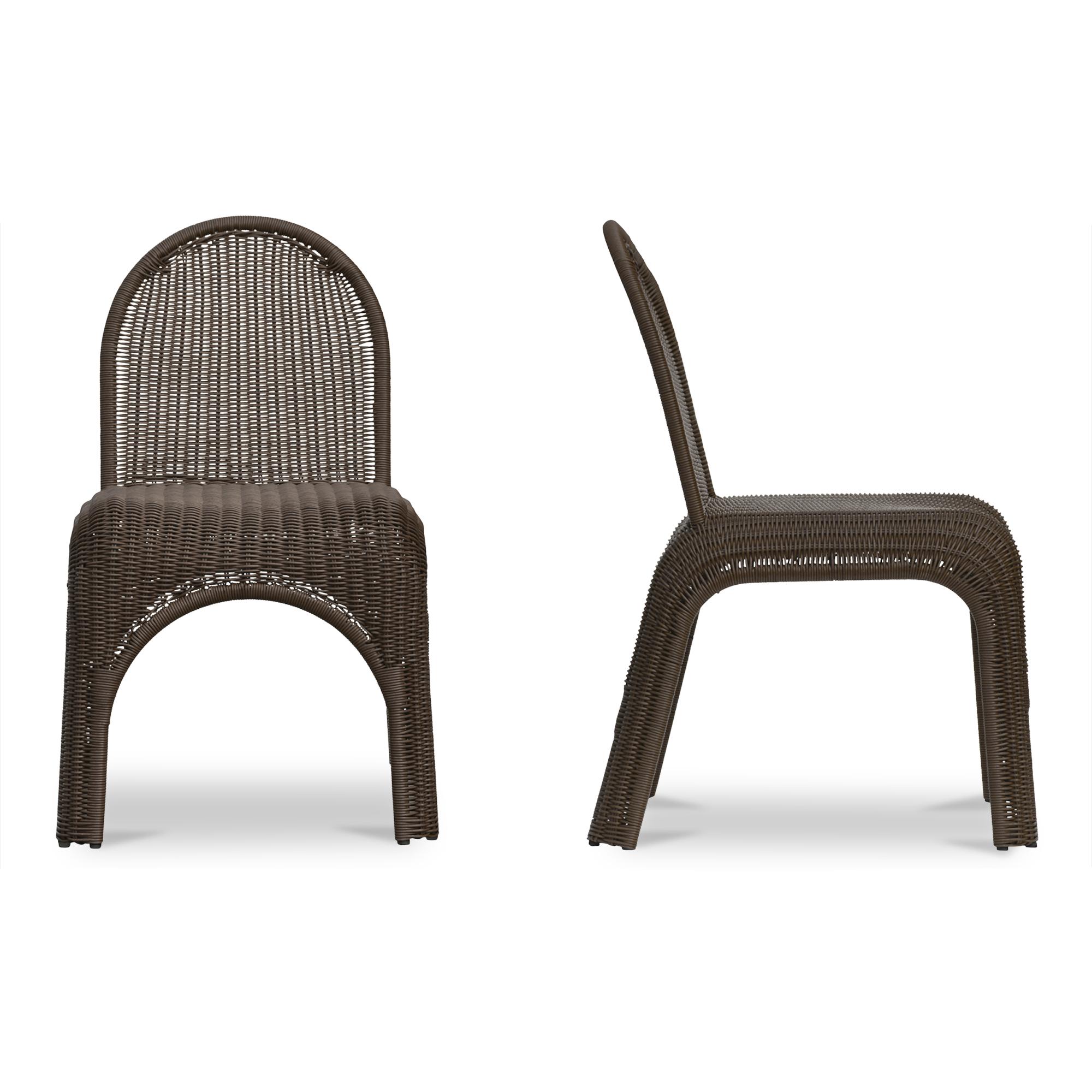 Kendall Outdoor Dining Chair Brown-Set of Two 4 Kendall Outdoor Dining Chair Brown-Set of Two - Image 4