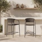 Zola Outdoor Bar Stool Dark Brown GE-1007-20 GE 1007 20 01