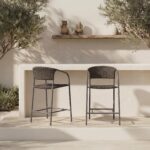 Zola Outdoor Counter Chair Dark Brown GE-1008-20 GE 1008 20 01