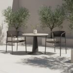 Zola Outdoor Dining Chair Dark Brown - Set of Two GE-1009-20 GE 1009 20 00