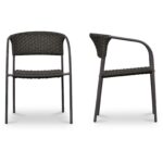 Zola Outdoor Dining Chair Dark Brown - Set of Two GE-1009-20 GE 1009 20 Zola frontside shadsilo
