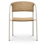 Zola Outdoor Dining Chair Natural - Set of Two GE-1009-24 GE 1009 24 Zola front shadsilo