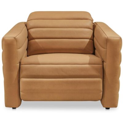 Juno Power Recliner Chair Tan Leather