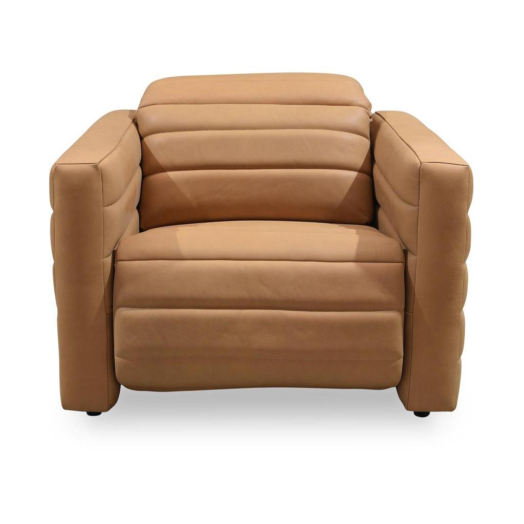 Juno Power Recliner Chair Tan Leather
