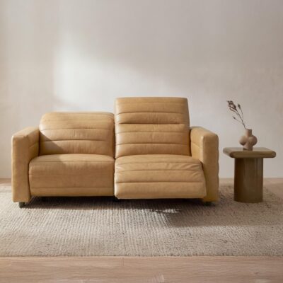 Juno Power Recliner Sofa Tan Leather