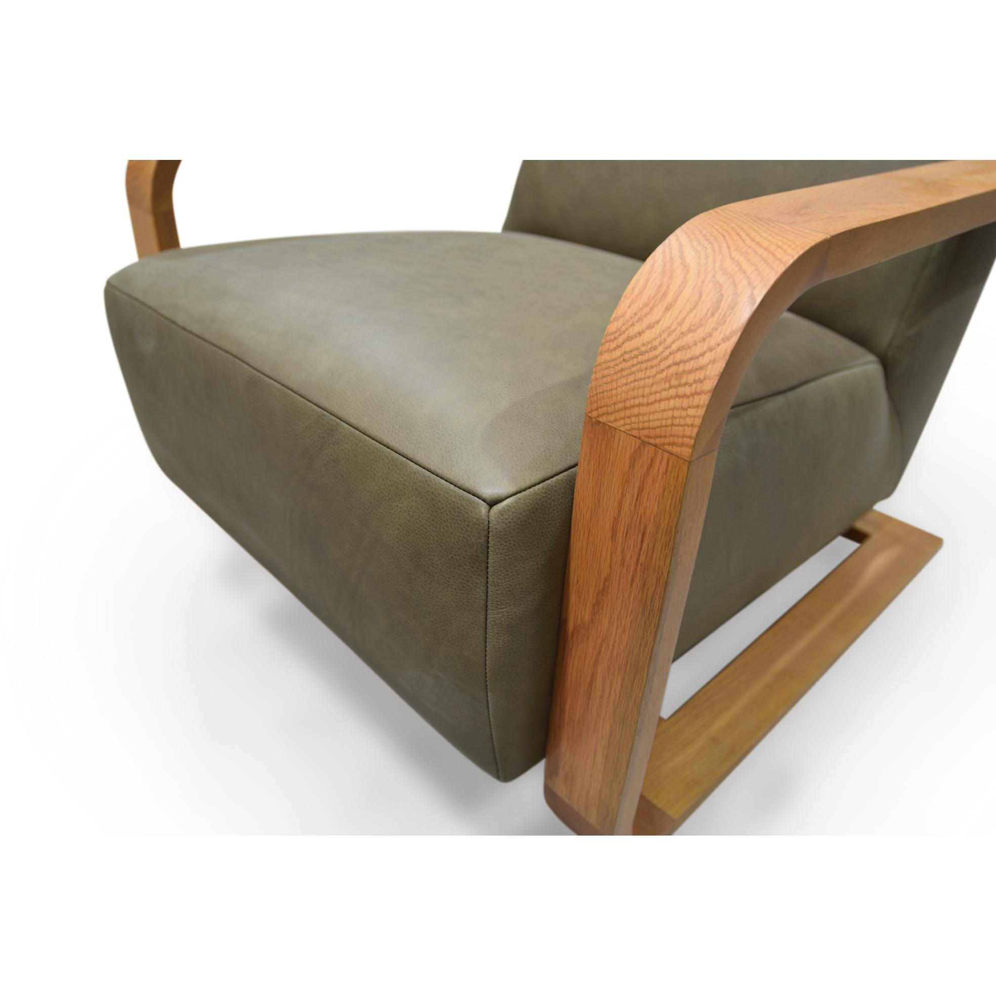 Eckersley Lounge Chair Olive Leather 6 Eckersley Lounge Chair Olive Leather - Image 6