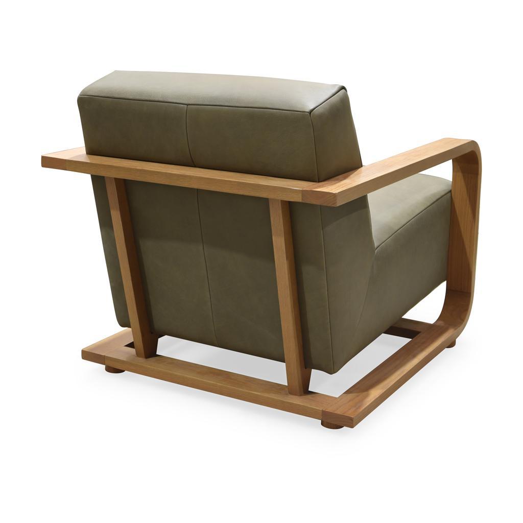Eckersley Lounge Chair Olive Leather 3 Eckersley Lounge Chair Olive Leather - Image 3