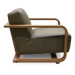 Eckersley Lounge Chair Olive Leather GO-1017-27 GO 1017 27 Eckersley side left shadsilo