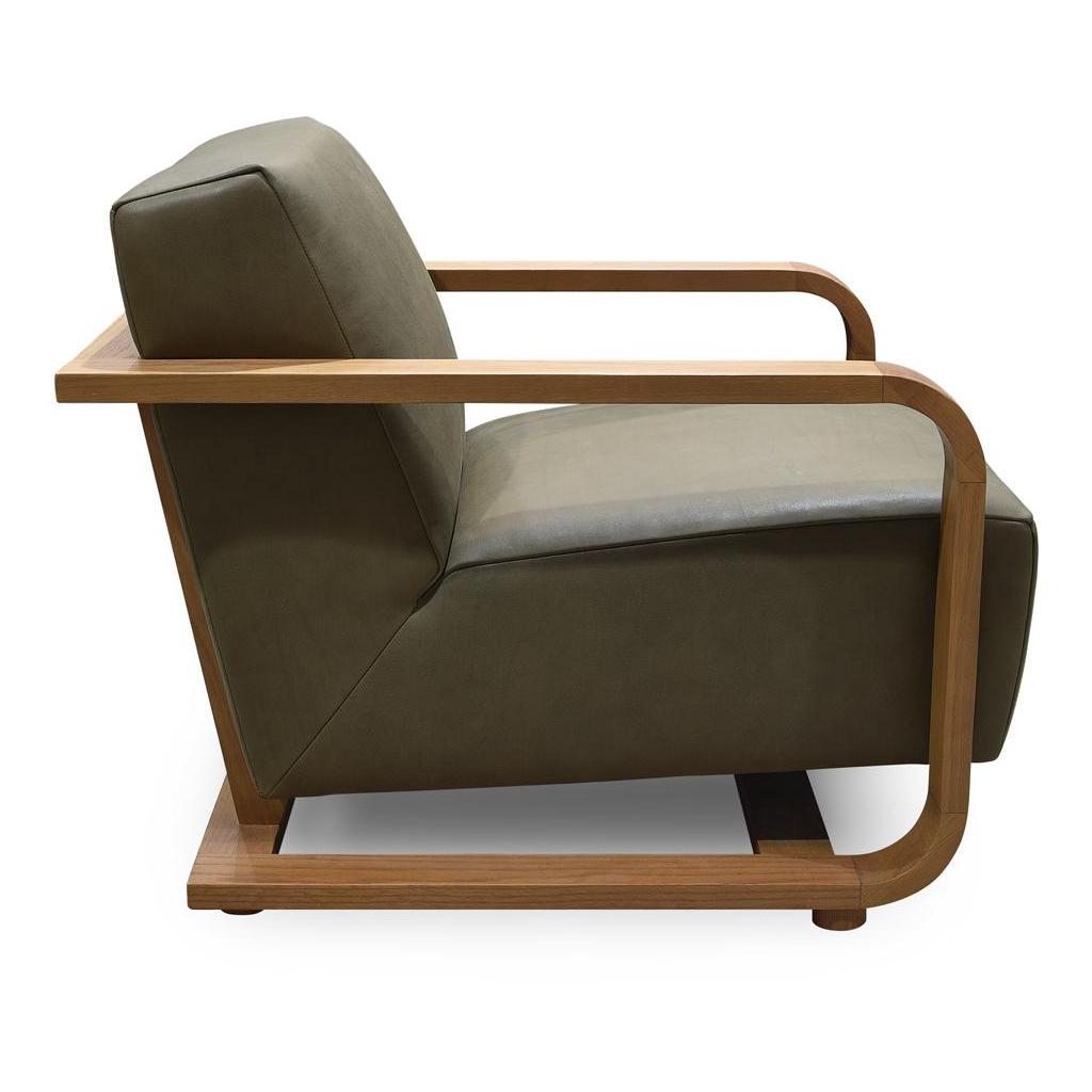 Eckersley Lounge Chair Olive Leather 4 Eckersley Lounge Chair Olive Leather - Image 4