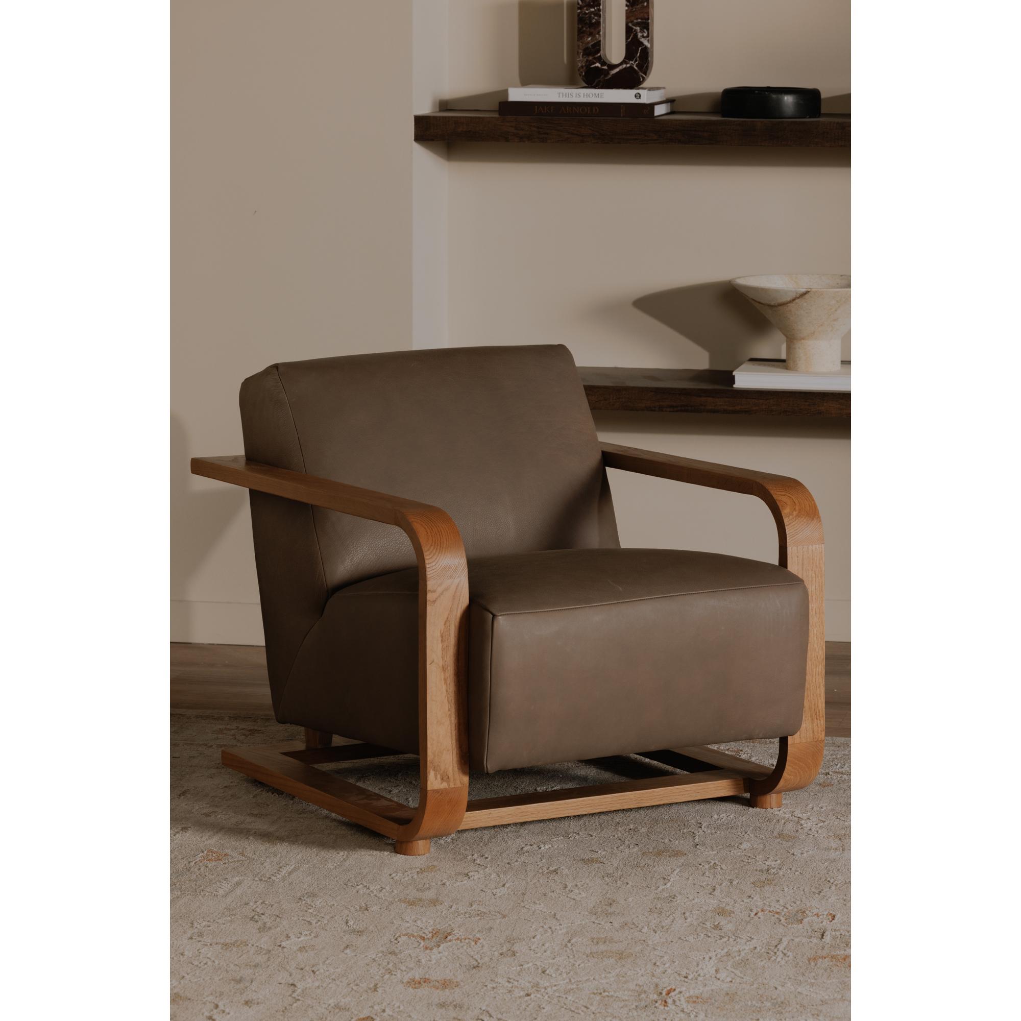 Eckersley Lounge Chair Cool Brown Leather 8 Eckersley Lounge Chair Cool Brown Leather - Image 8