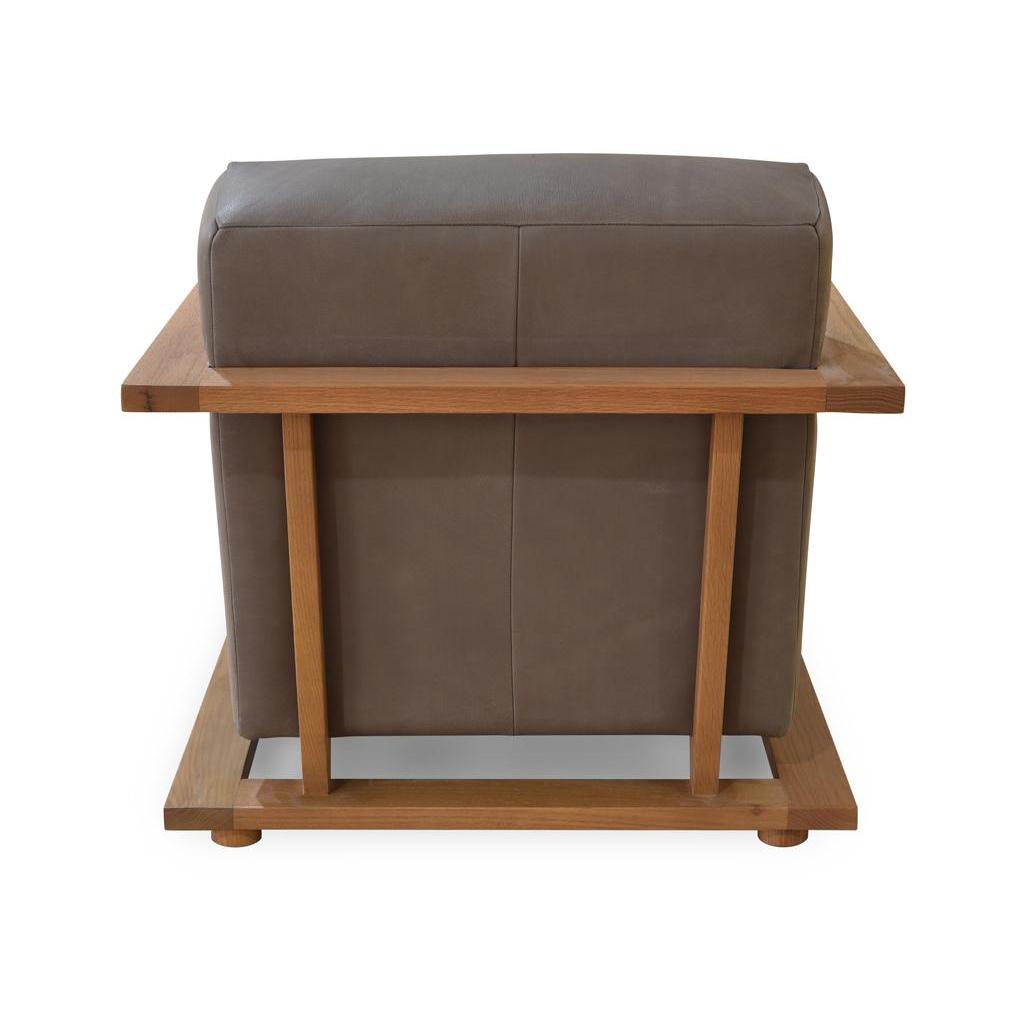 Eckersley Lounge Chair Cool Brown Leather 4 Eckersley Lounge Chair Cool Brown Leather - Image 4