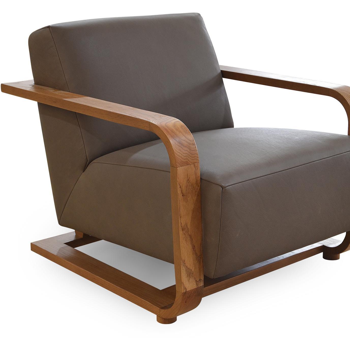 Eckersley Lounge Chair Cool Brown Leather 5 Eckersley Lounge Chair Cool Brown Leather - Image 5