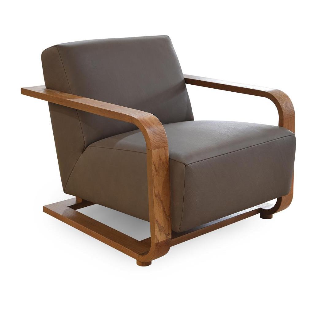 Eckersley Lounge Chair Cool Brown Leather 2 Eckersley Lounge Chair Cool Brown Leather - Image 2