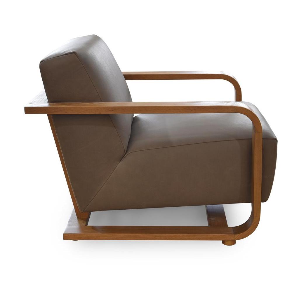 Eckersley Lounge Chair Cool Brown Leather 3 Eckersley Lounge Chair Cool Brown Leather - Image 3