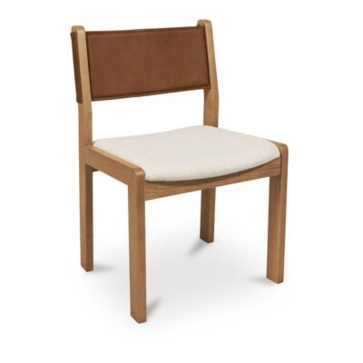 Carol Dining Chair Tan Leather Set of Two
