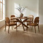 Norrie Dining Chair Brown Leather GO-1022-03 GO 1022 03 00