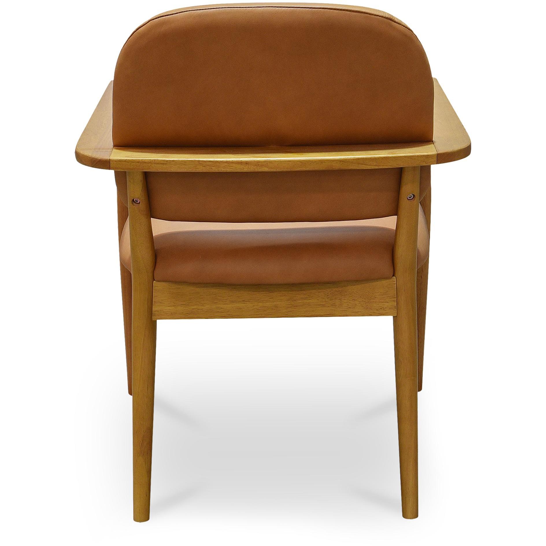 Norrie Dining Chair Brown Leather 4 Norrie Dining Chair Brown Leather - Image 4