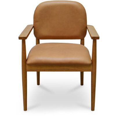 Norrie Dining Chair Brown Leather