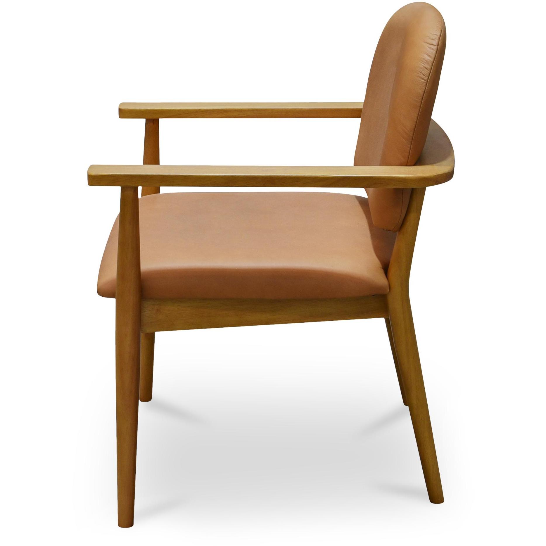 Norrie Dining Chair Brown Leather 3 Norrie Dining Chair Brown Leather - Image 3