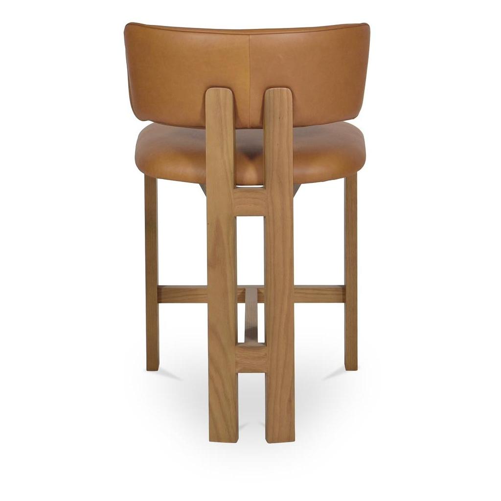 Morel Counter Stool Brown Leather 5 Morel Counter Stool Brown Leather - Image 5