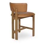 Morel Counter Stool Brown Leather 10 Morel Counter Stool Brown Leather GO-1024-03 GO 1024 03 Morel diagL back shadsilo