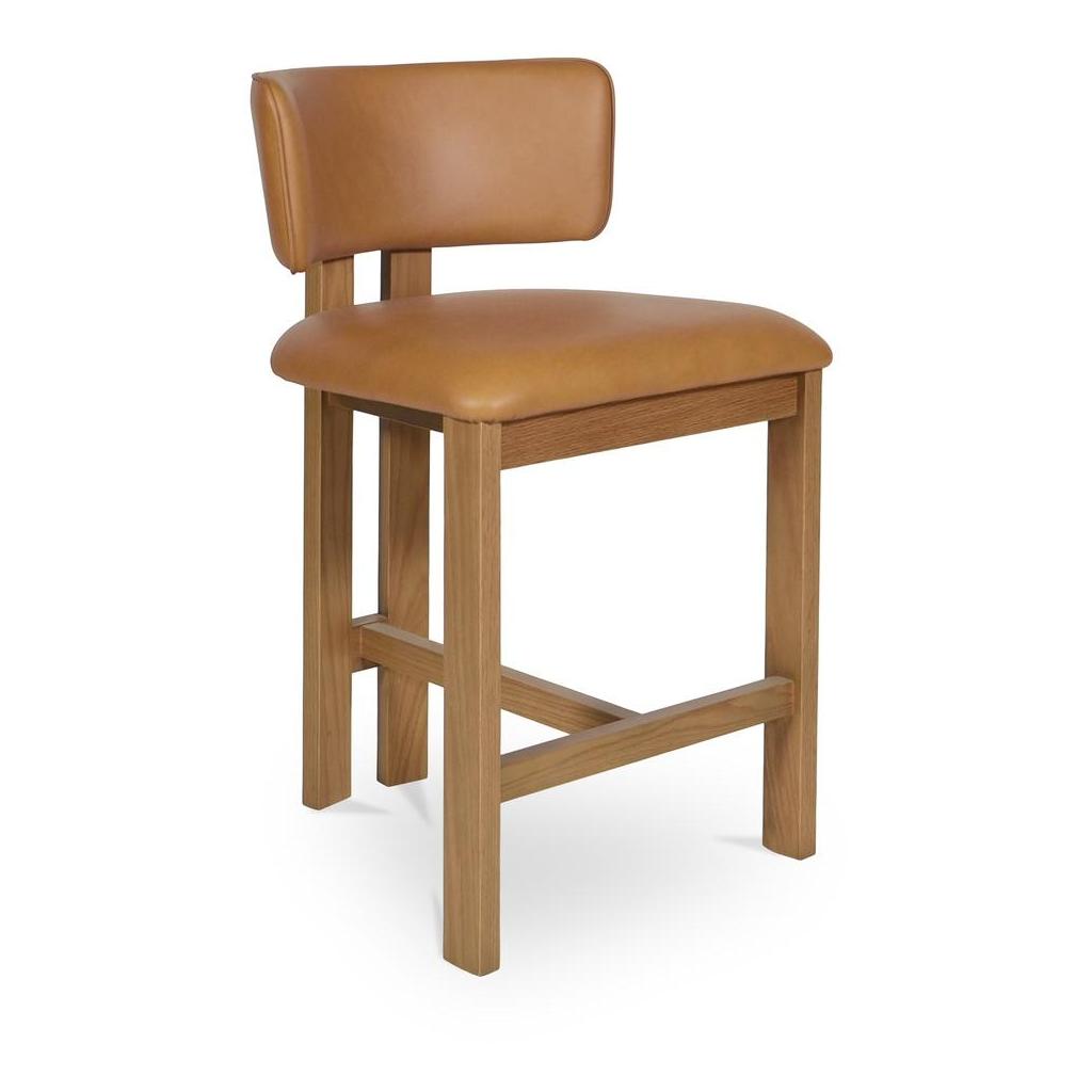 Morel Counter Stool Brown Leather 2 Morel Counter Stool Brown Leather - Image 2