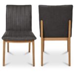 Demi Dining Chair Brown Leather - Set of Two GO-1028-03 GO 1028 03 Demi frontback shadsilo