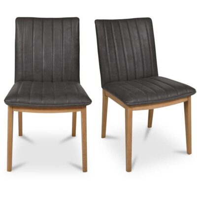 Demi Dining Chair Brown Leather - Set of Two