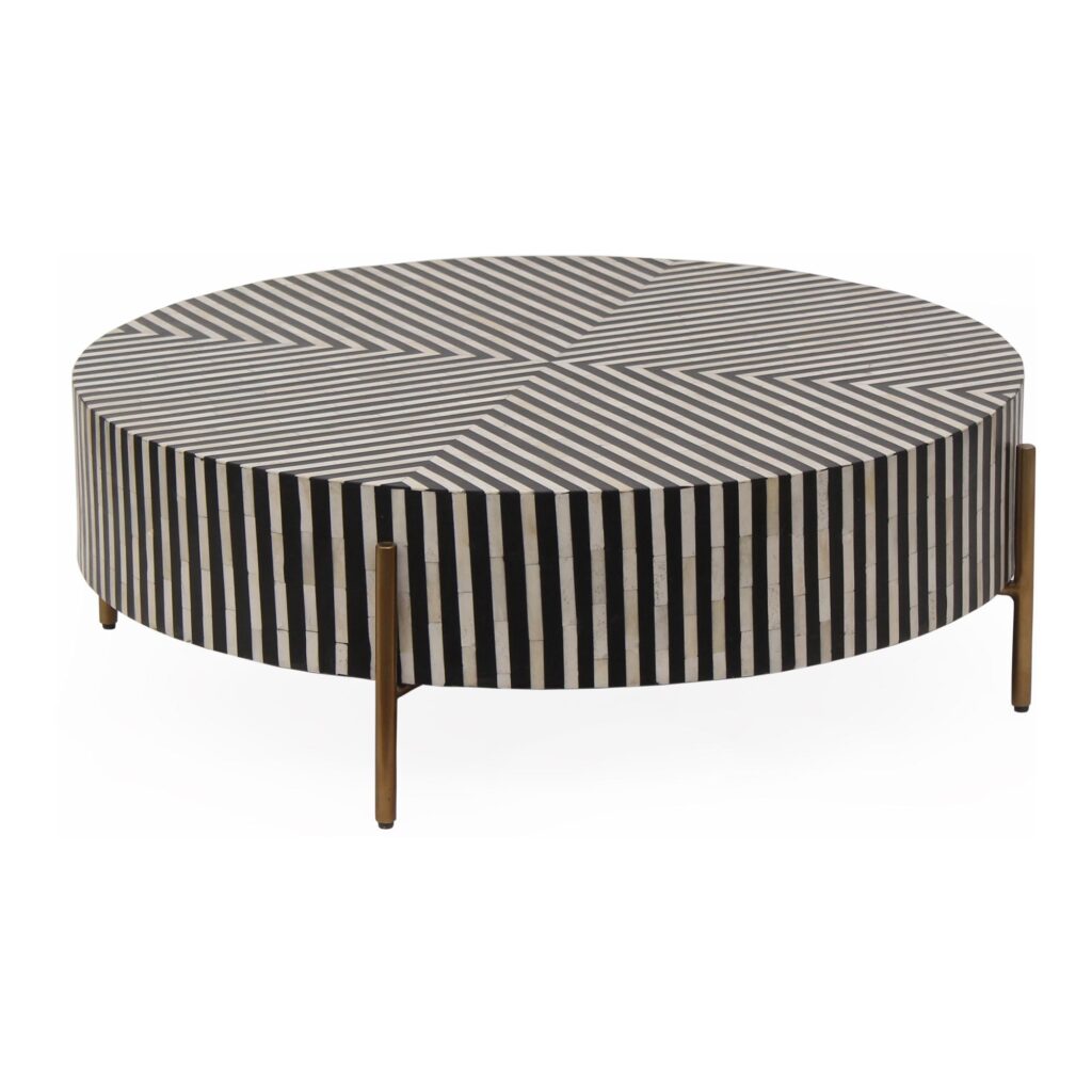 Chameau Small Coffee Table Black and White - Image 2