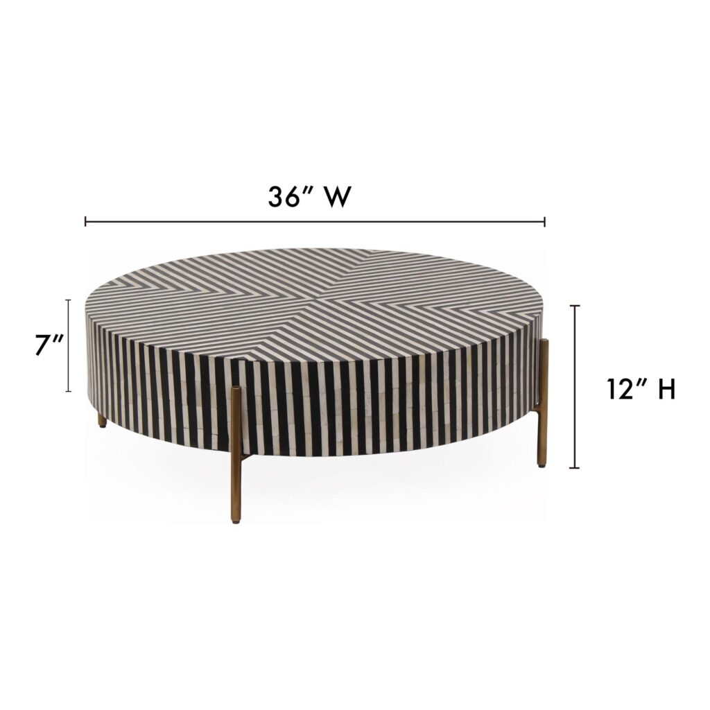 Chameau Small Coffee Table Black and White - Image 8