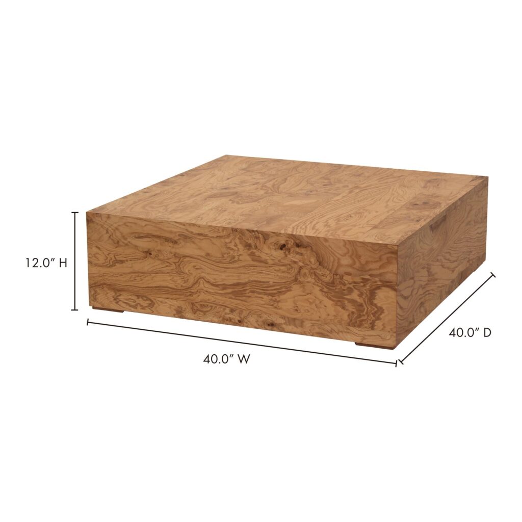 Nash Coffee Table Honey Brown Burl - Image 9