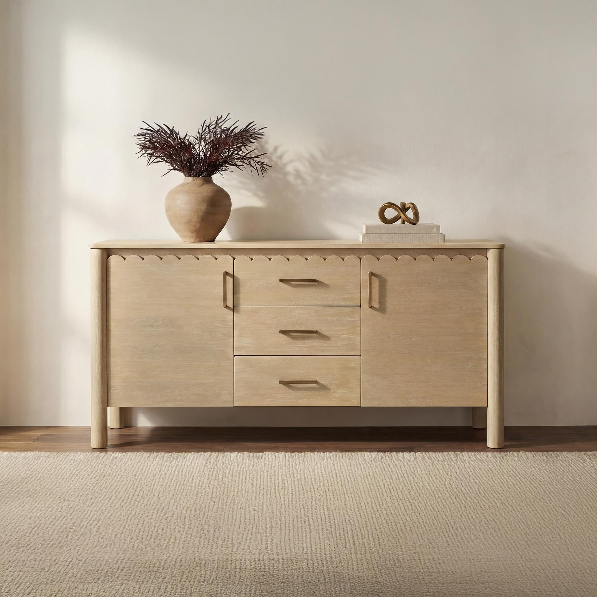 Wiley 3 Drawer Sideboard Natural 2 Wiley 3 Drawer Sideboard Natural - Image 2
