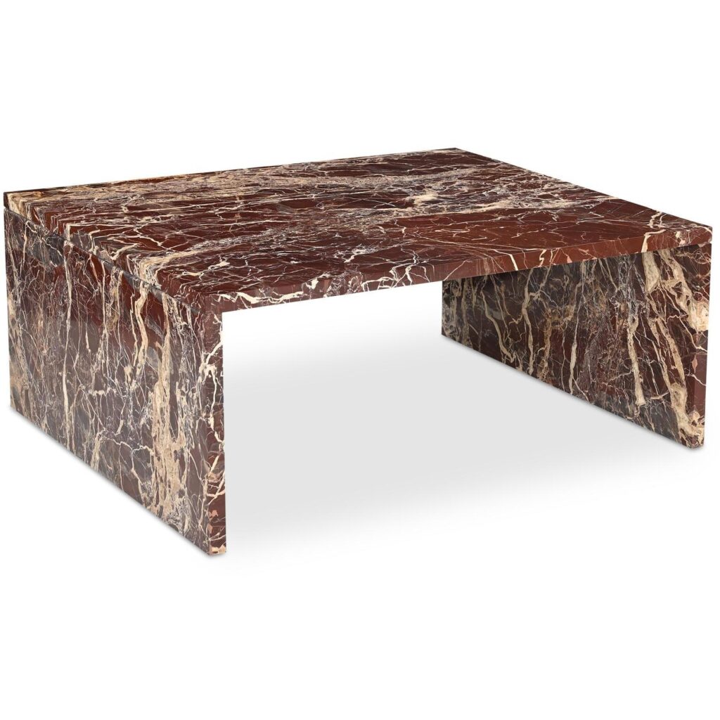 Rosa Coffee Table Rosso Levnato Marble - Image 2