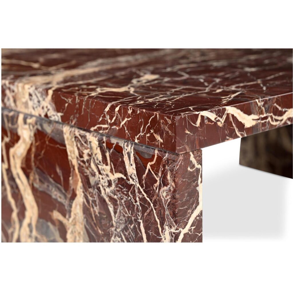 Rosa Coffee Table Rosso Levnato Marble - Image 3