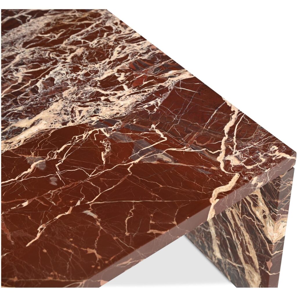 Rosa Coffee Table Rosso Levnato Marble - Image 4