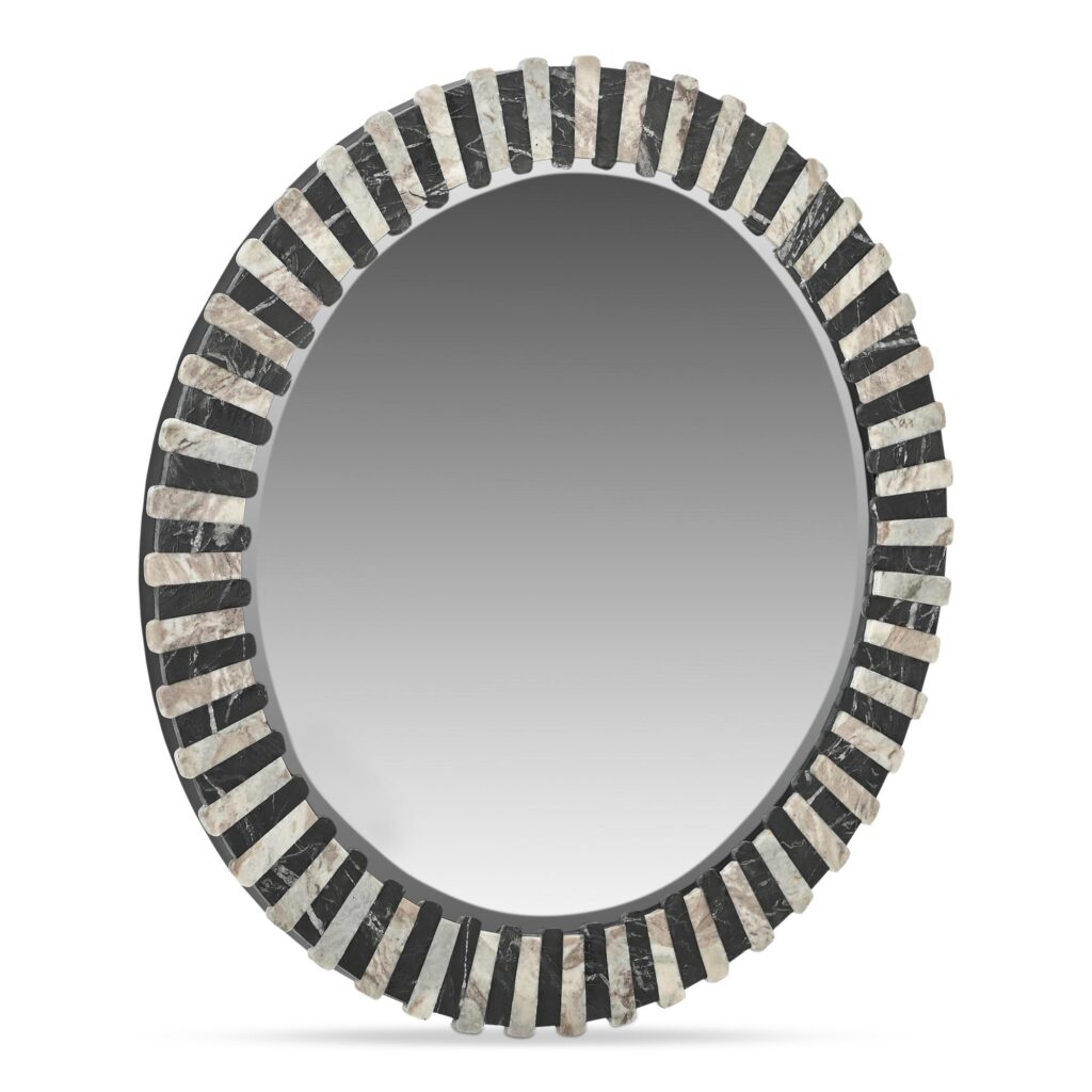 Isolde Mirror Black and Beige Marble - Image 2