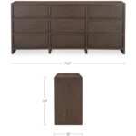 Jenson 9 Drawer Dresser Brown 5 Jenson 9 Drawer Dresser Brown HN-1006-03 HN 1006 03 70 dim