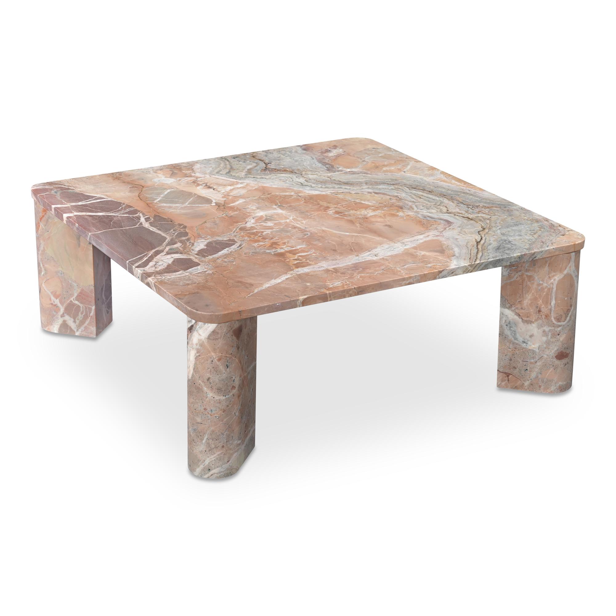 Segment Coffee Table Orange Levante Marble 4 Segment Coffee Table Orange Levante Marble - Image 4