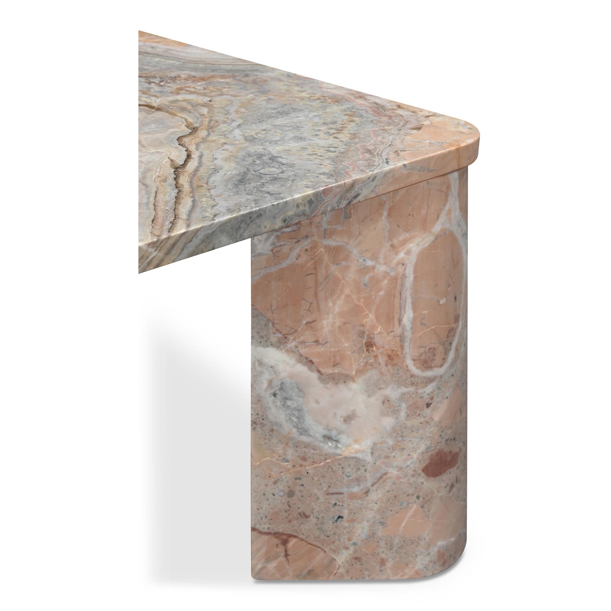 Segment Coffee Table Orange Levante Marble 5 Segment Coffee Table Orange Levante Marble - Image 5