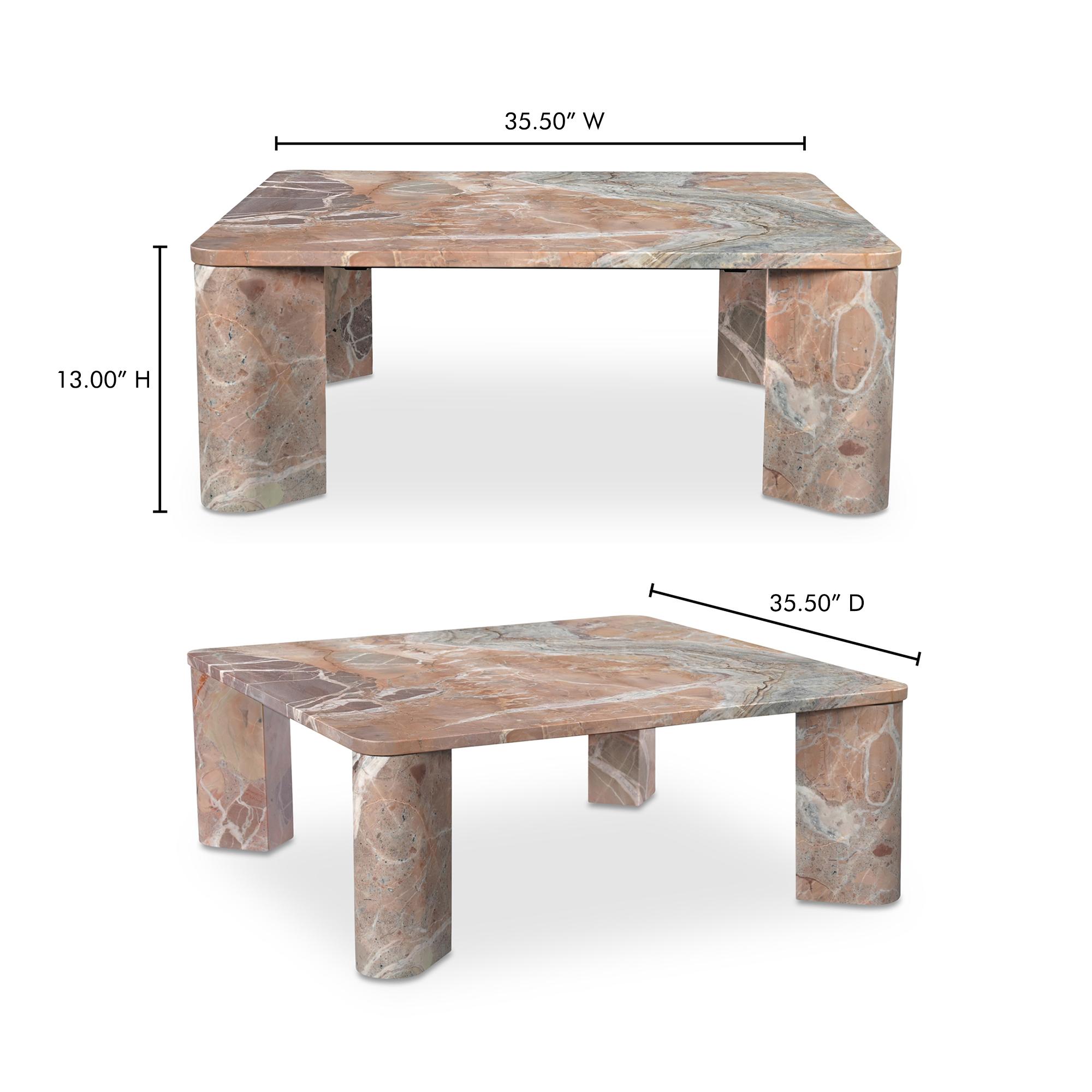 Segment Coffee Table Orange Levante Marble 12 Segment Coffee Table Orange Levante Marble - Image 12