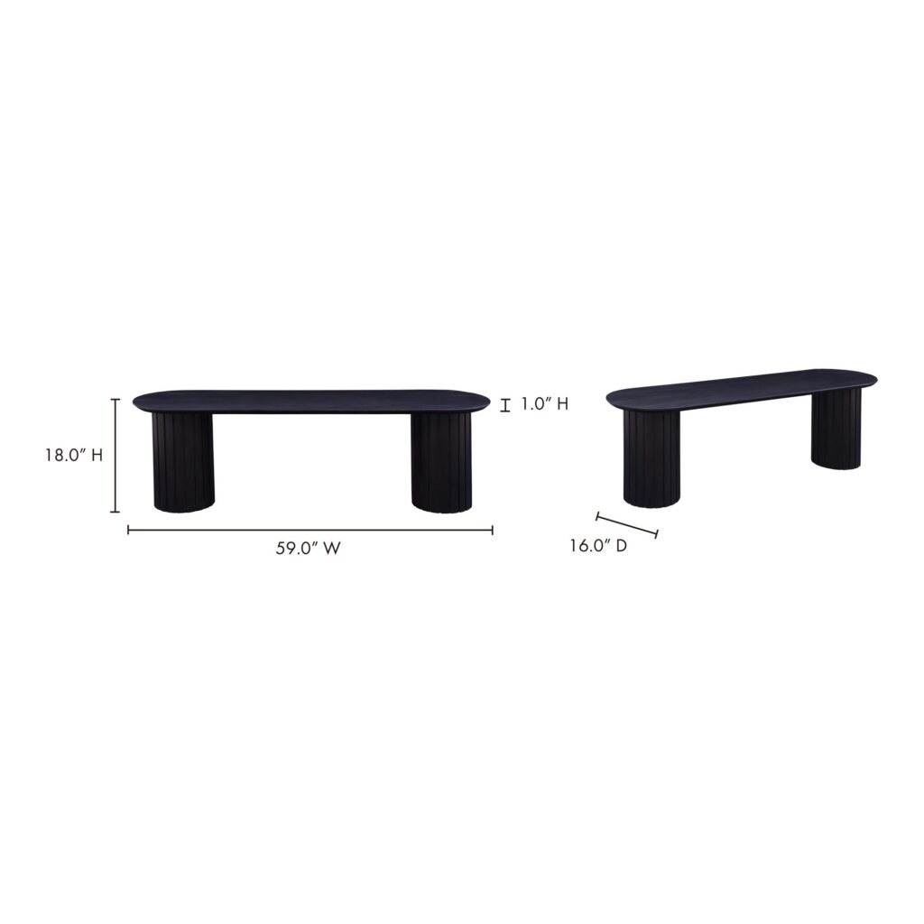 Povera Dining Bench Black - Image 4